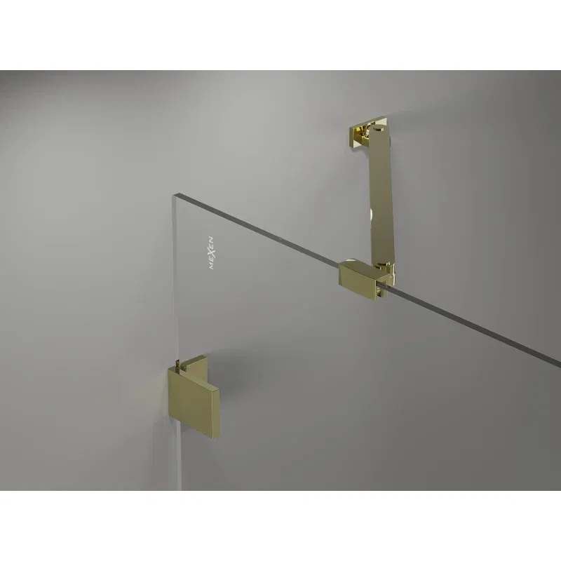 Mexen Lunar Duschwand 1-flügelig 70 x 150 cm, transparent, gold - 897-070-000-50-00
