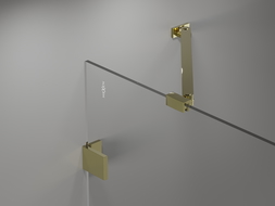 Mexen Lunar douchewand 1-vleugelig 70 x 150 cm, transparant, goudkleurig - 897-070-000-50-00
