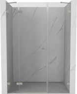 Mexen Lunar lijeva preklopna tuš vrata 140 cm, prozirna, brušeni nikal - 834S-140-050-97-00-L
