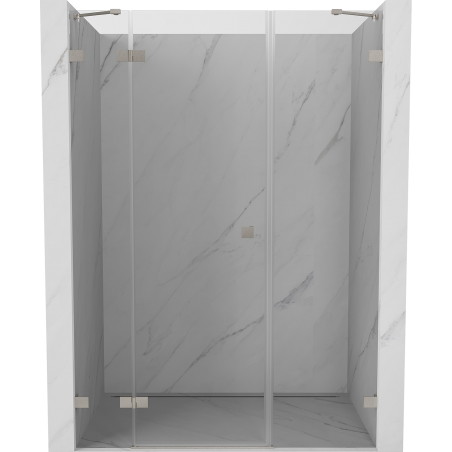 Mexen Lunar dušiuks lukustatav vasak 145 cm, läbipaistev, harjatud nikkel - 834S-145-050-97-00-L