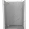 Mexen Lunar left-hinged shower door 145 cm, transparent, brushed nickel - 834S-145-050-97-00-L