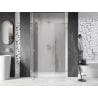 Mexen Lunar left-hinged shower door 145 cm, transparent, brushed nickel - 834S-145-050-97-00-L