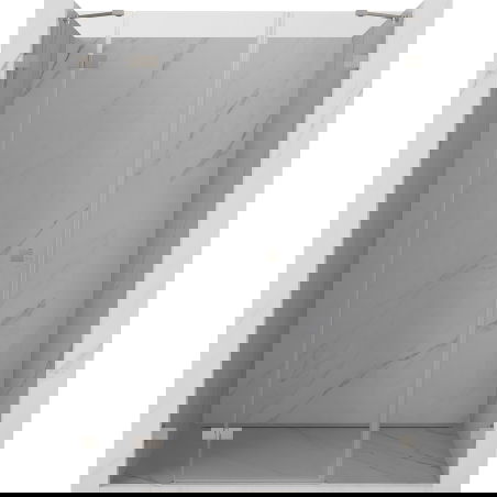 Mexen Lunar vänsterhängt duschdörr 150 cm, transparent, borstad nickel - 834S-150-050-97-00-L