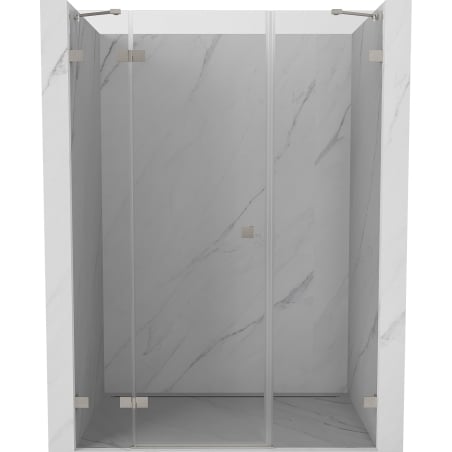 Mexen Lunar drzwi prysznicowe uchylne lewe 155 cm, transparent, nikiel szczotkowany - 834S-155-050-97-00-L