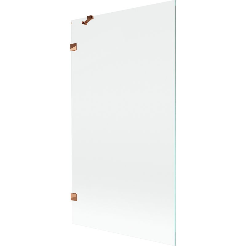Mexen Lunar Badewannenwand 1-flügelig 100 x 150 cm, transparent, Roségold - 897-100-000-60-00