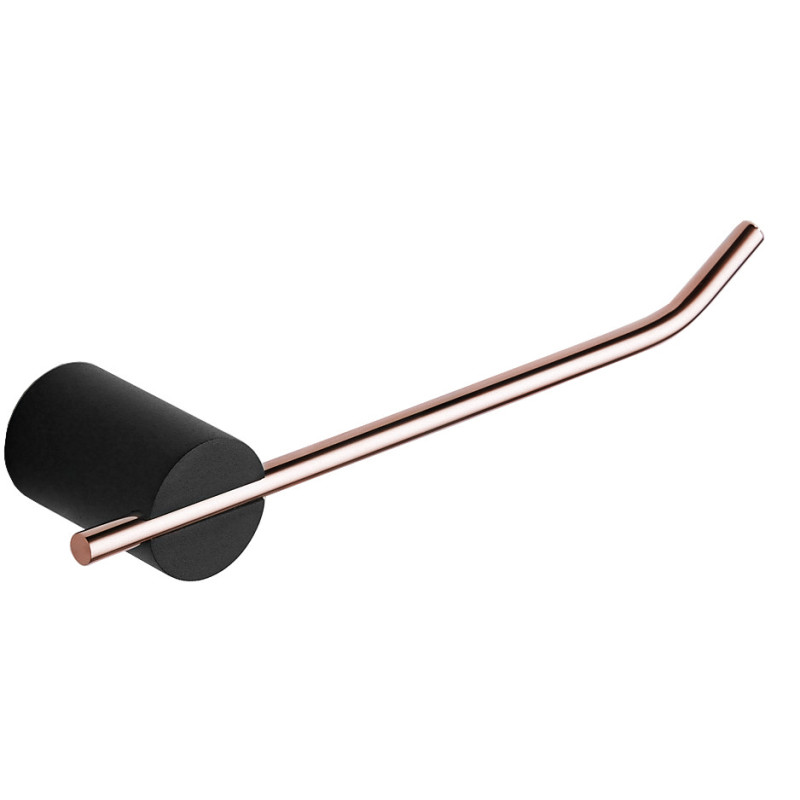 Mexen Aron soporte para papel higiénico, negro/oro rosa - 7088133-67