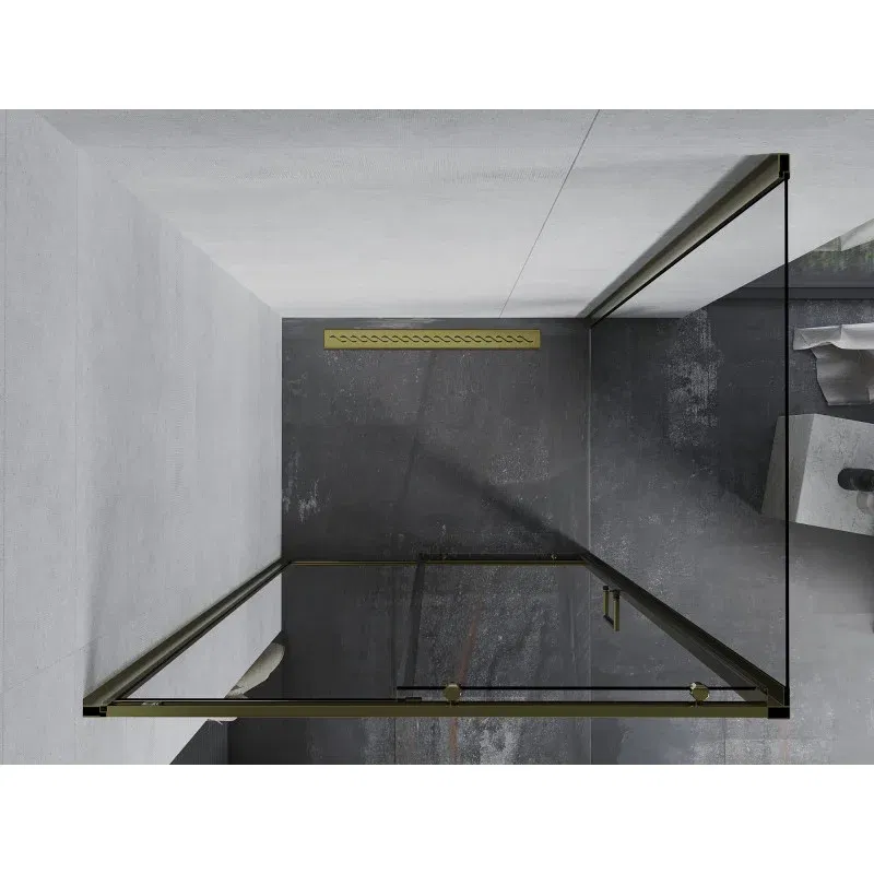 Mexen Apia Schiebeduschkabine 90 x 80 cm, transparent, gold - 840-090-080-50-00