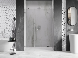 Mexen Lunar porte de douche pivotante droite 130 cm, transparent, chrome - 834S-130-050-01-00-P