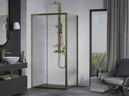 Mexen Apia schuifdouchecabine 90 x 80 cm, transparant, goud - 840-090-080-50-00