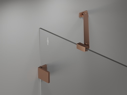 Mexen Lunar Badewannen-Paravent 1-flügelig 80 x 150 cm, transparent, gebürstetes Kupfer - 897-080-000-65-00