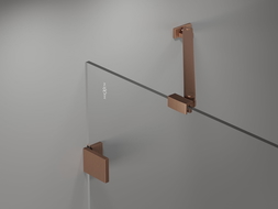 Mexen Lunar 1-panel shower screen 100 x 150 cm, transparent, brushed copper - 897-100-000-65-00