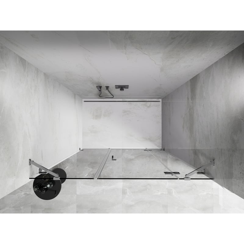 Mexen Lunar parema käe hingedega dušiuks 150 cm, läbipaistev, kroom - 834S-150-050-01-00-P