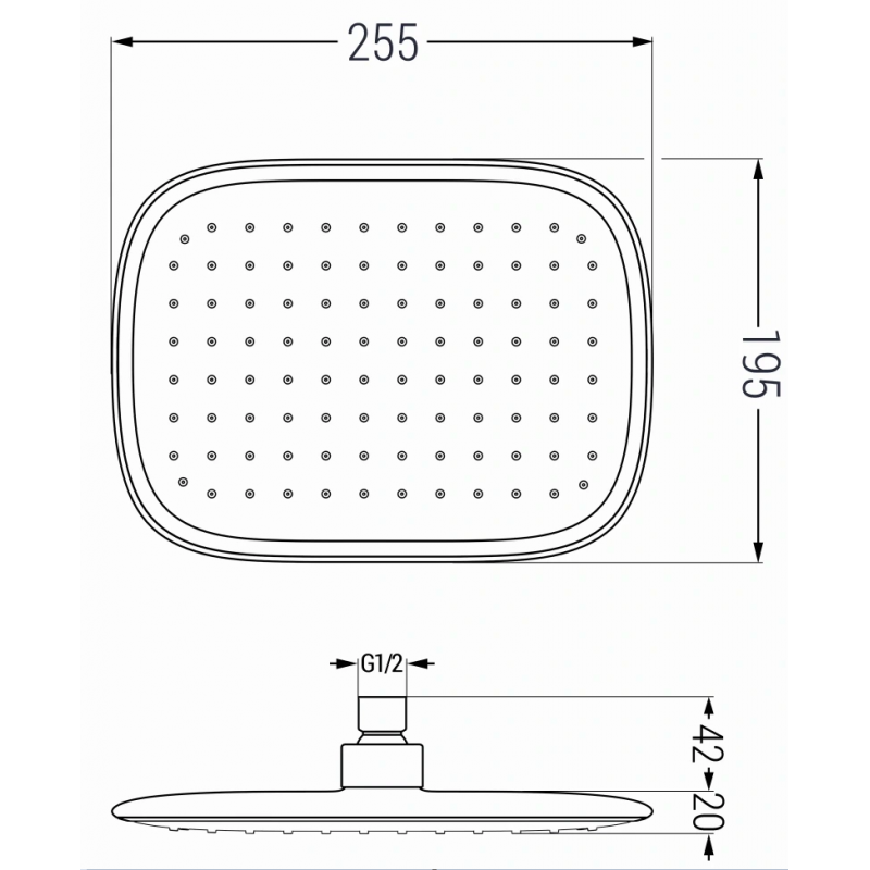 Mexen D-49 deszczownica 25x19 cm, czarna/złota - 79749-75