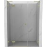 Mexen Lunar L drzwi prysznicowe uchylne lewe 155 cm, transparent, złote szczotkowane - 834SL-155-050-55-00-L