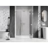 Mexen Lunar porte de douche pivotante droite 155 cm, transparent, blanc - 834S-155-050-20-00-P
