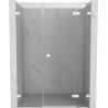Mexen Lunar dušiuksemsed uksed paremal 160 cm, läbipaistev, valge - 834S-160-050-20-00-P