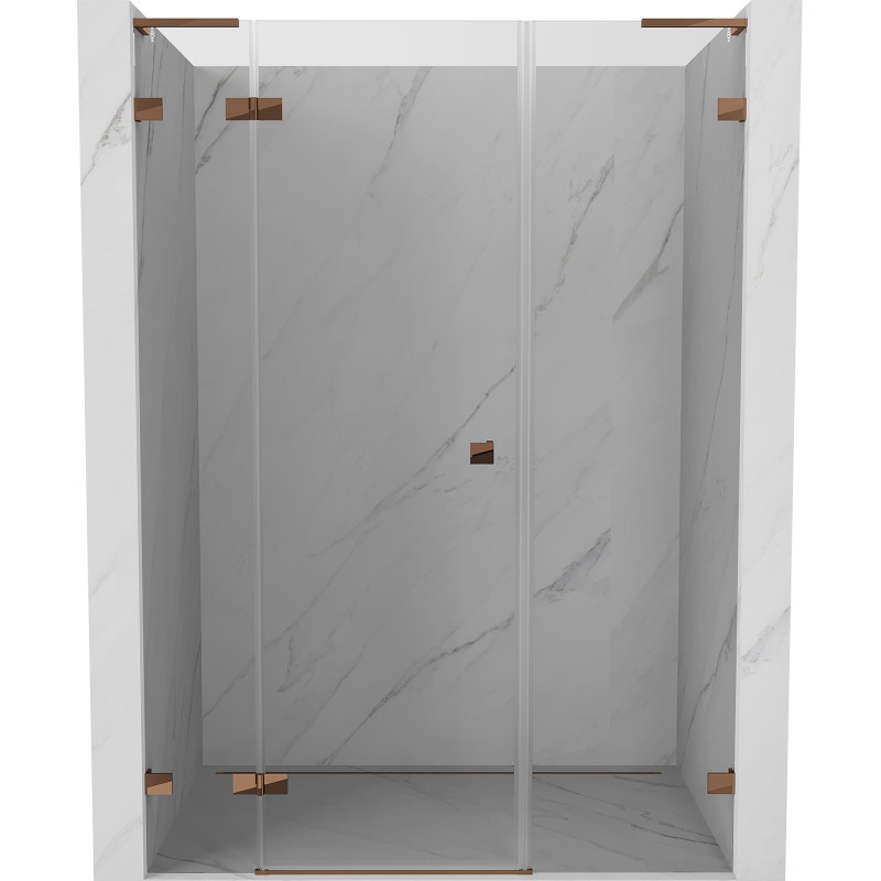 Mexen Lunar L dušiukse vasak 125 cm, läbipaistev, roosa kuld - 834SL-125-050-60-00-L