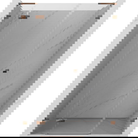 Mexen Lunar L draaiende douchedeur links 125 cm, transparant, roségoud - 834SL-125-050-60-00-L