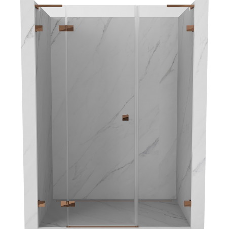 Mexen Lunar L dušiukse vasak 125 cm, läbipaistev, roosa kuld - 834SL-125-050-60-00-L