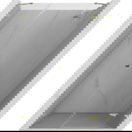 Mexen Lunar desna krilna pršna vrata 120 cm, prosojna, zlate barve - 834S-120-050-50-00-P