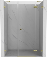 Mexen Lunar desna zaokretna tuš vrata 130 cm, prozirna, zlatna - 834S-130-050-50-00-P