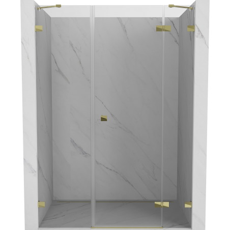 Mexen Lunar drzwi prysznicowe uchylne prawe 135 cm, transparent, złote - 834S-135-050-50-00-P
