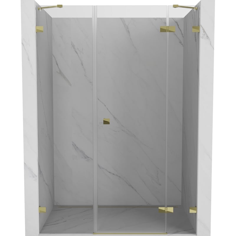 Mexen Lunar drzwi prysznicowe uchylne prawe 140 cm, transparent, złote - 834S-140-050-50-00-P