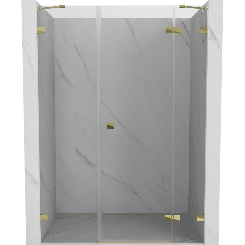 Mexen Lunar drzwi prysznicowe uchylne prawe 150 cm, transparent, złote - 834S-150-050-50-00-P