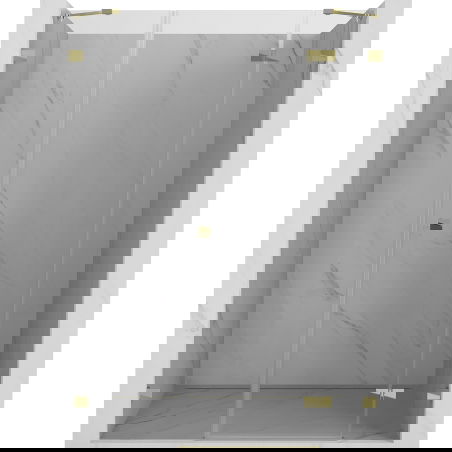 Mexen Lunar porta doccia battente destra 160 cm, trasparente, oro - 834S-160-050-50-00-P