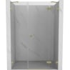 Mexen Lunar 130 cm Right-Hinged Shower Door, Transparent, Brushed Gold - 834S-130-050-55-00-P