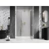 Mexen Lunar 130 cm Right-Hinged Shower Door, Transparent, Brushed Gold - 834S-130-050-55-00-P