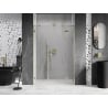 Mexen Lunar 130 cm Right-Hinged Shower Door, Transparent, Brushed Gold - 834S-130-050-55-00-P