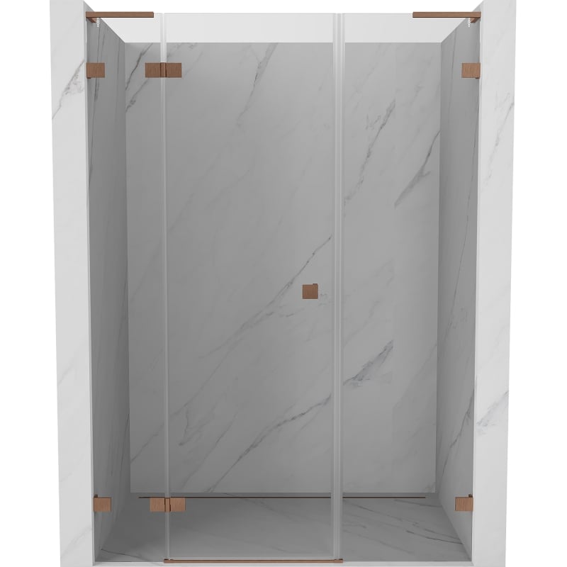 Mexen Lunar L porte de douche battante gauche 125 cm, transparent, cuivre brossé - 834SL-125-050-65-00-L