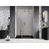 Mexen Lunar 145 cm Hinged Shower Door, Right, Transparent, Brushed Gold - 834S-145-050-55-00-P