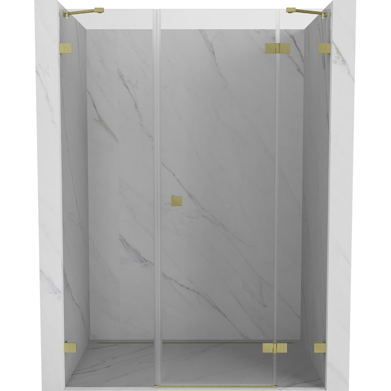 Mexen Lunar Duschschwingtür rechts 155 cm, transparent, gebürstetes Gold - 834S-155-050-55-00-P
