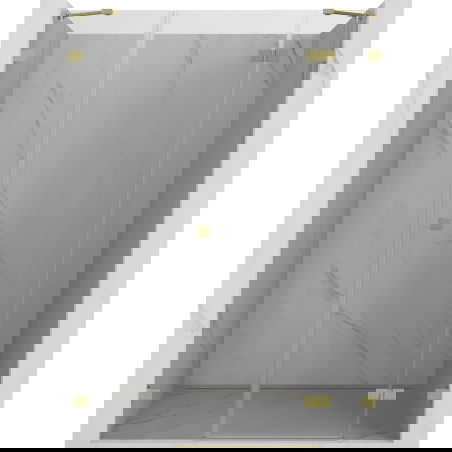 Mexen Lunar Duschschwingtür rechts 155 cm, transparent, gebürstetes Gold - 834S-155-050-55-00-P