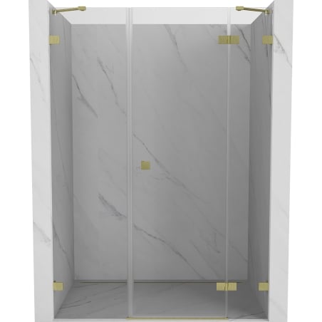 Mexen Lunar porte de douche pivotante droite 160 cm, transparent, or brossé - 834S-160-050-55-00-P