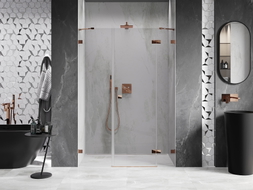 Mexen Lunar parema hinged-dušiuks, 125 cm, läbipaistev, roosa kuld - 834S-125-050-60-00-P