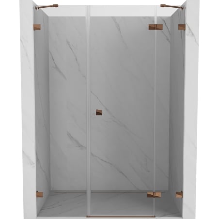 Mexen Lunar drzwi prysznicowe uchylne prawe 130 cm, transparent, różowe złoto - 834S-130-050-60-00-P