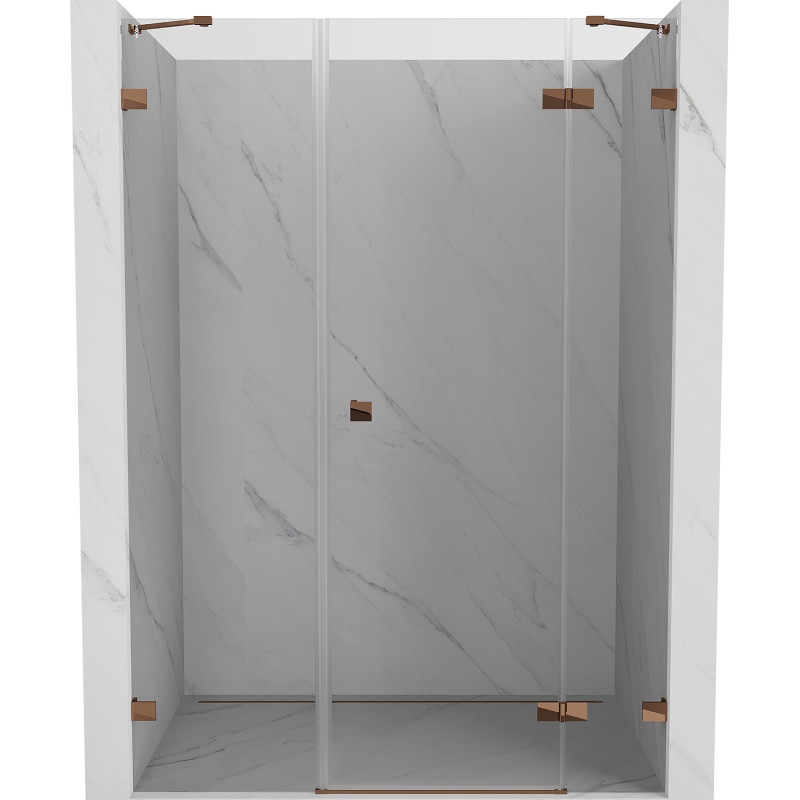 Mexen Lunar paredukse hingedega parem 140 cm, läbipaistev, roosakaskuldne - 834S-140-050-60-00-P