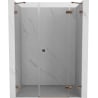 Mexen Lunar porte de douche battante droite 145 cm, transparent, or rose - 834S-145-050-60-00-P