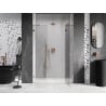 Mexen Lunar porte de douche battante droite 145 cm, transparent, or rose - 834S-145-050-60-00-P