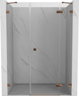 Mexen Lunar desna vrata za tuš 155 cm, prozirna, ružičasto zlato - 834S-155-050-60-00-P