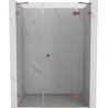 Mexen Lunar parema hinged duššiuks 120 cm, läbipaistev, harjatud vask - 834S-120-050-65-00-P