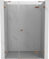 Mexen Lunar tuš vrata desna 120 cm, prozirna, brušena bakar - 834S-120-050-65-00-P