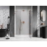 Mexen Lunar parema hinged duššiuks 120 cm, läbipaistev, harjatud vask - 834S-120-050-65-00-P