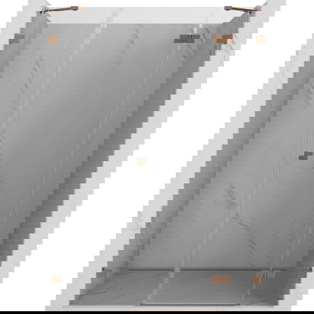 Mexen Lunar labās puses pagriežamās dušas durvis 130 cm, caurspīdīgs, matēts varš - 834S-130-050-65-00-P