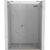 Mexen Lunar right-hand hinged shower door 155 cm, transparent, brushed copper - 834S-155-050-65-00-P