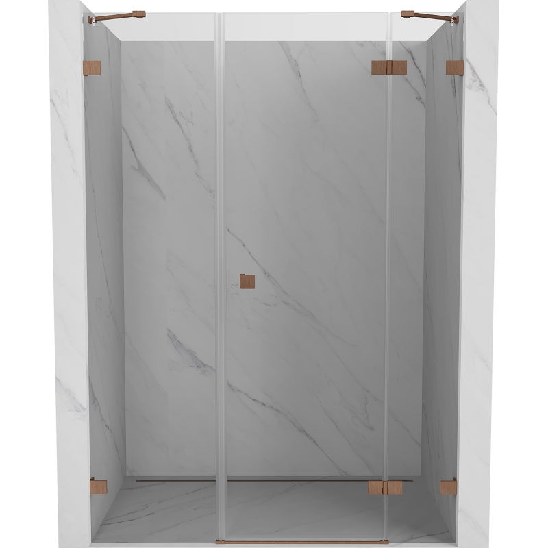 Mexen Lunar Duschpendeltür rechts 160 cm, transparent, gebürstetes Kupfer - 834S-160-050-65-00-P