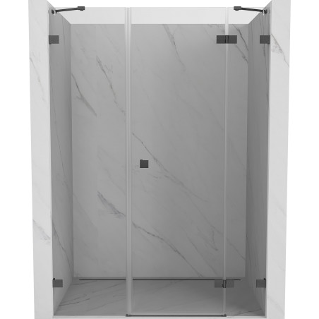 Mexen Lunar parema hinged dušiuks ala 150 cm, läbipaistev, harjatud hall hall - 834S-150-050-66-00-P